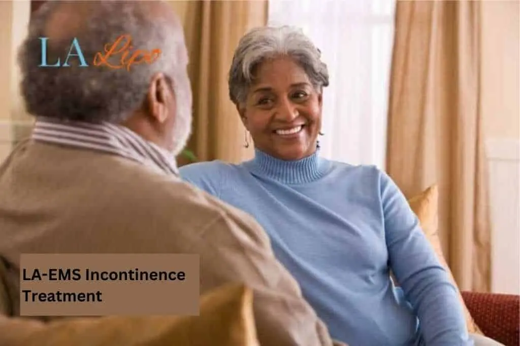 Couple sat smiling at each other - LA-EMS treatment Lincoln