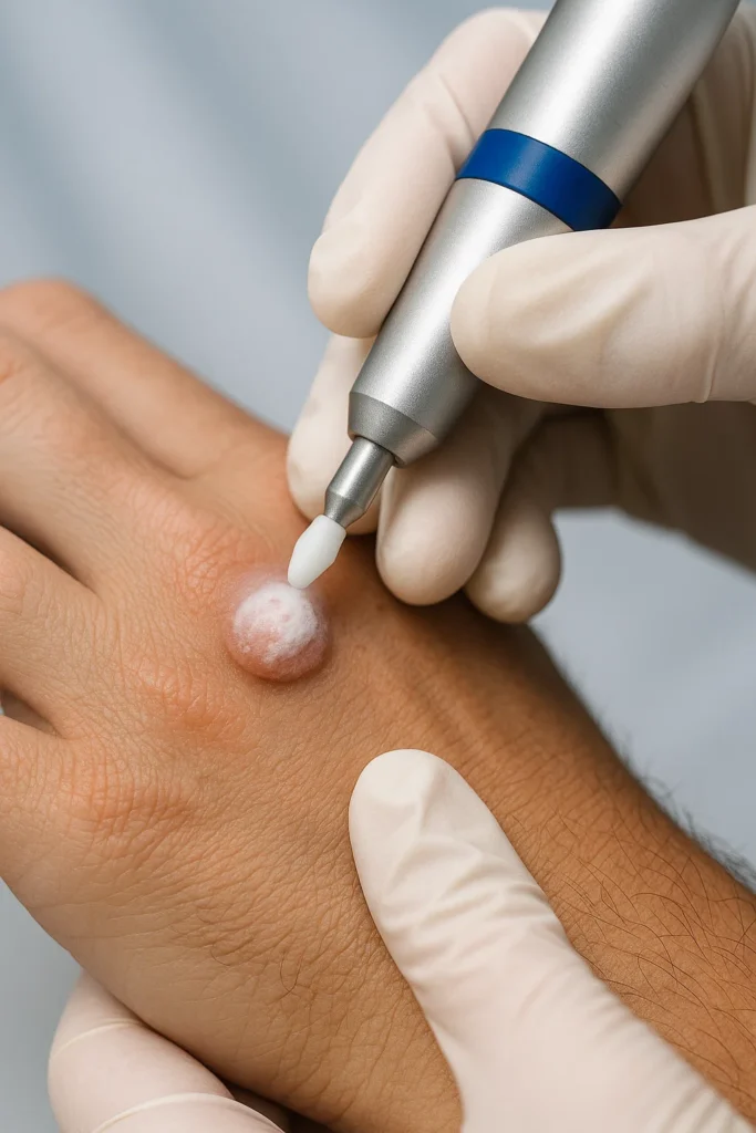 example of wart removal Lincoln using cryopen