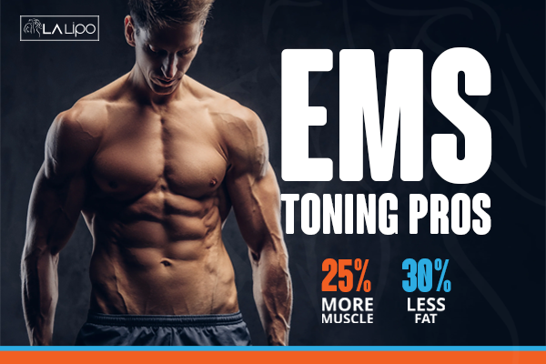 Image of man with sculpted stomach showing the fat loss and muscle gain of LA-EMS Body Sculpting Treatment Lincoln