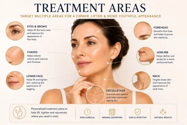 Areas of treatment for the ultimate lift tighten treatment Lincoln
